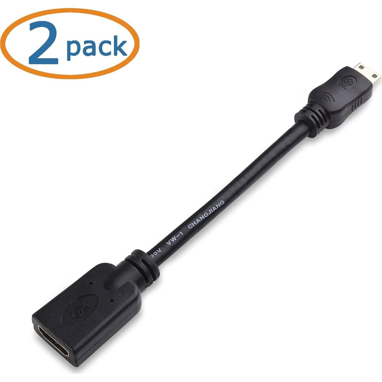 Adaptador Mini HDMI a HDMI Cable Matters 2-Pack 4K 15.24 cm