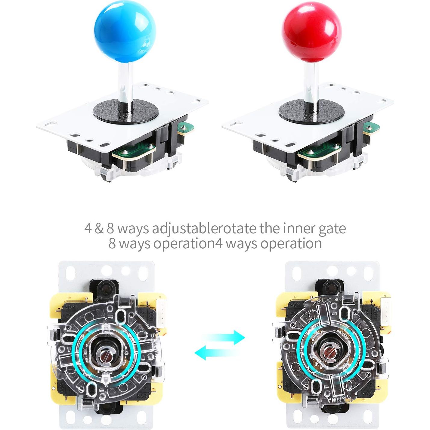 Kit Arcade DIY LED 2 Jugadores Easyget con Joystick y Botones