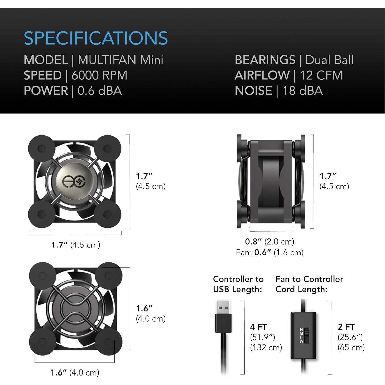 Ventilador USB Compacto AC Infinity MULTIFAN Mini 40mm