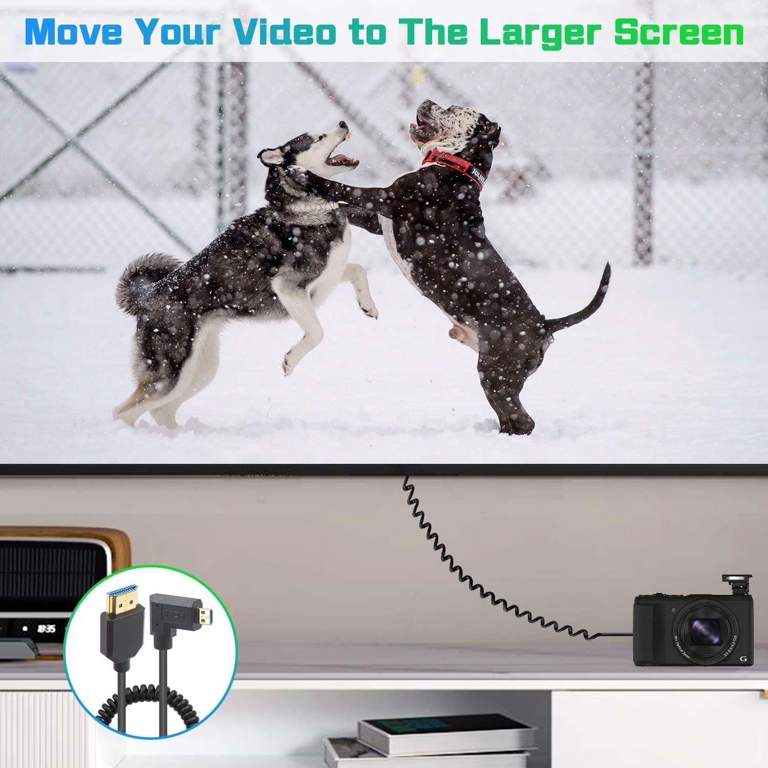 Cable Micro HDMI a HDMI Duttek 8K 60Hz Enrollado 0.3m-0.9m