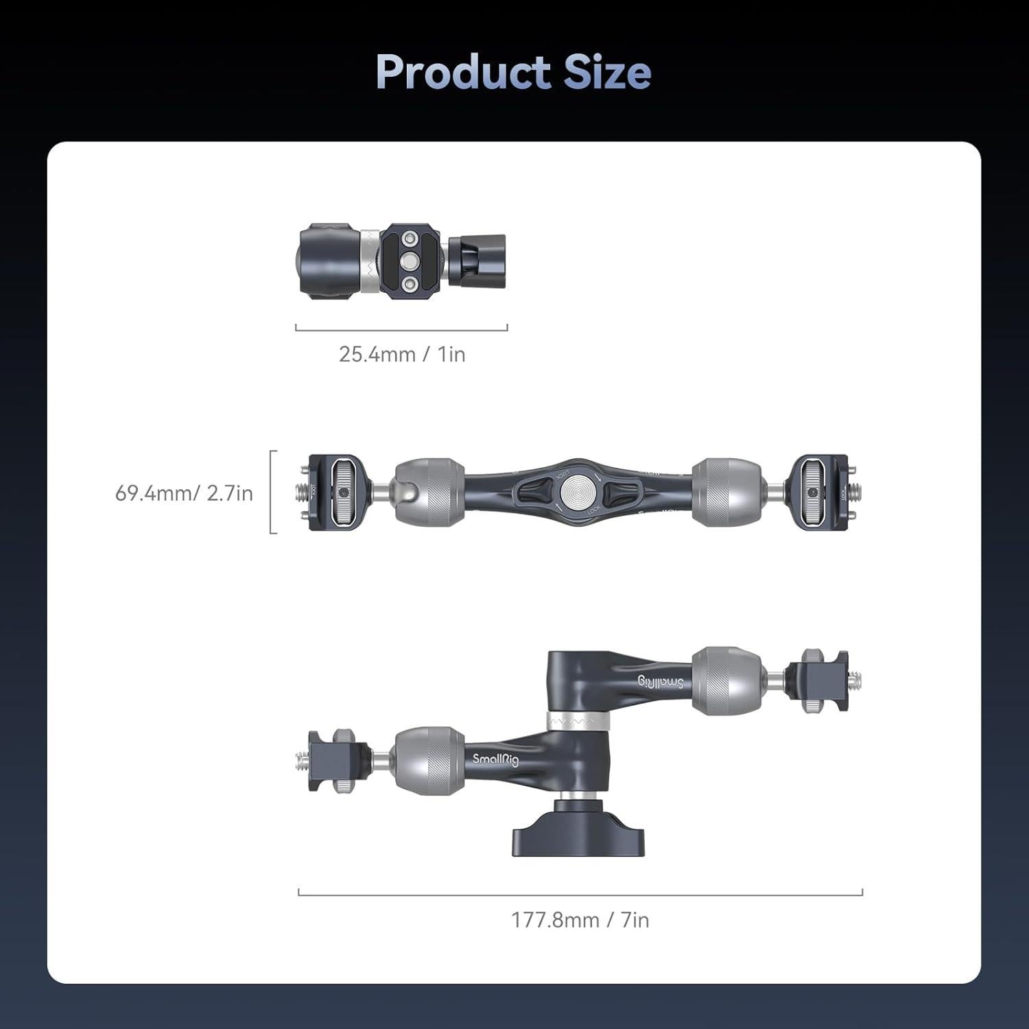 Brazo Mágico Rosette SMALLRIG 17.78cm Soporte para Monitor