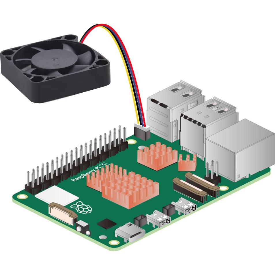 Ventilador Ajustable GeeekPi 40mm con Disipadores de Cobre para Raspberry Pi 5