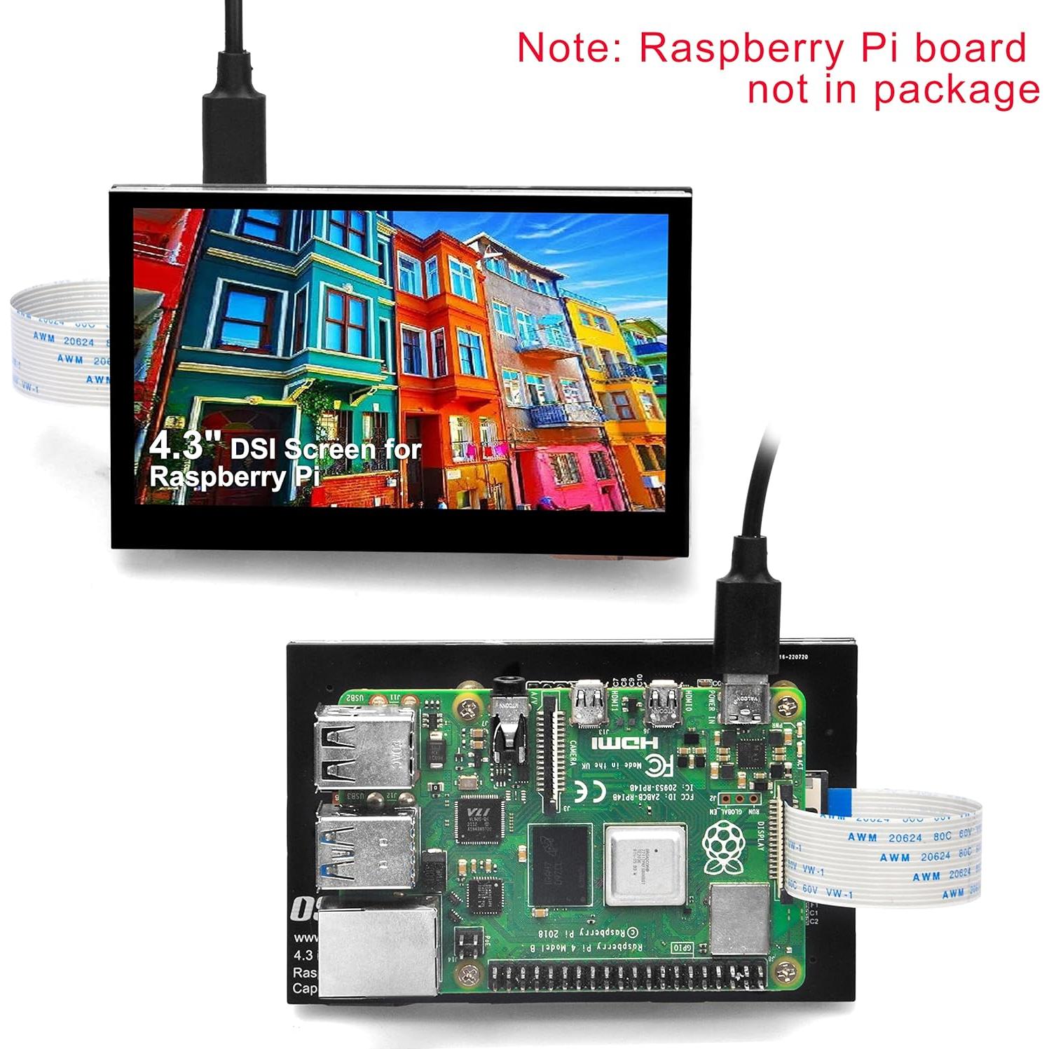 Pantalla Táctil Capacitiva OSOYOO 4.3" DSI 800x480 para Raspberry Pi