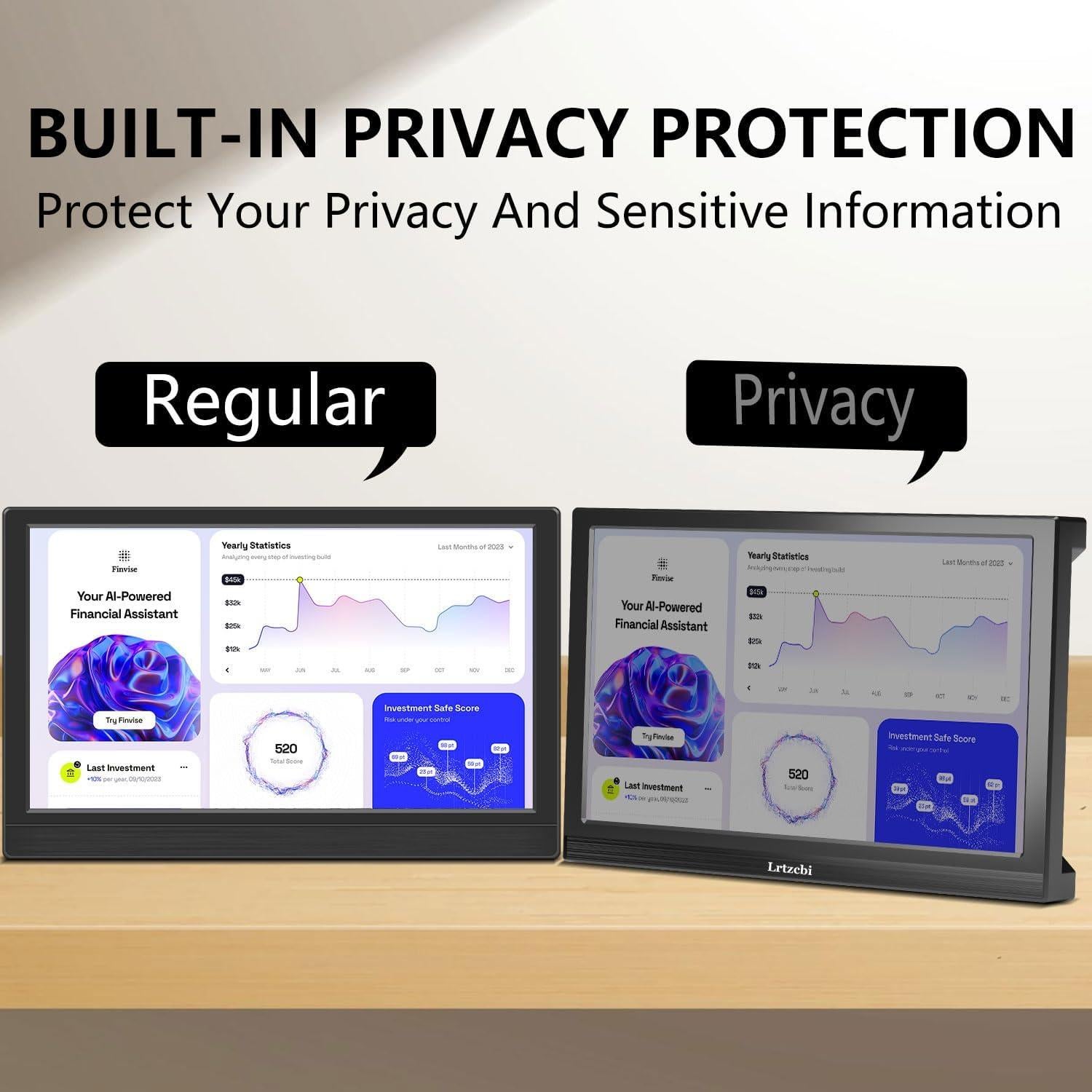 Monitor Portátil Táctil 13.3" FHD 1920x1080 IPS con Privacidad