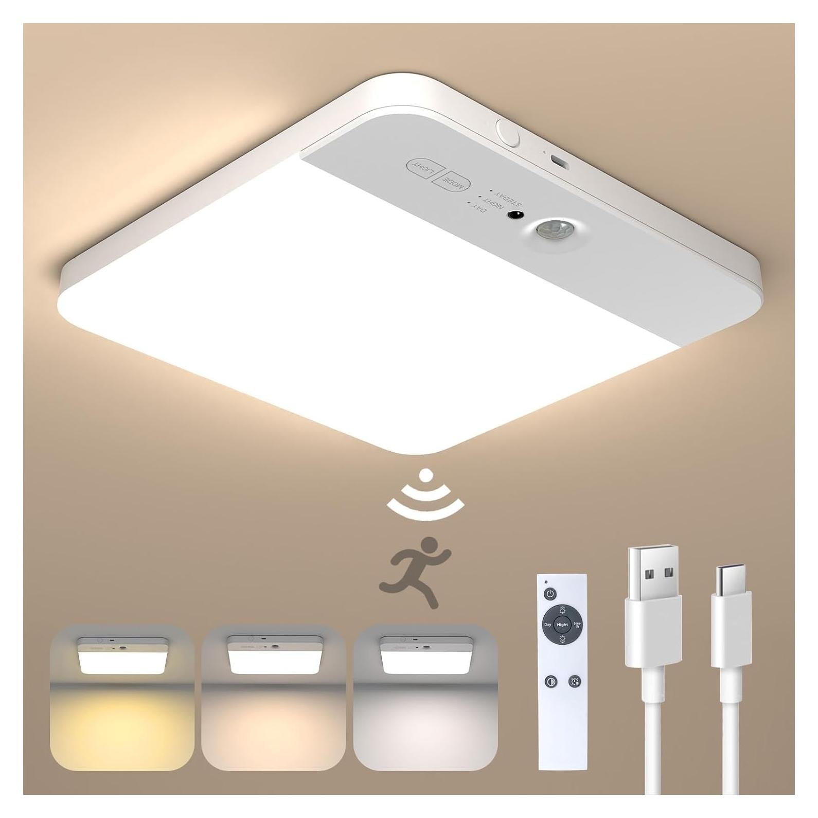 Luz de Techo Inalámbrica NARUNDREN con Sensor de Movimiento 6000mAh