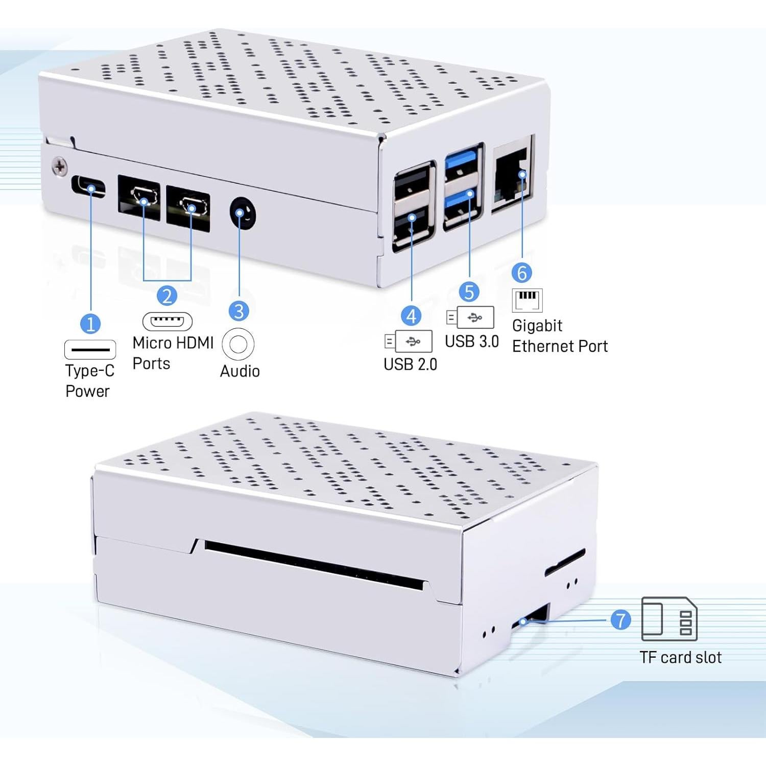 Caja de Aluminio GeeekPi para Raspberry Pi 4 con Ventilador