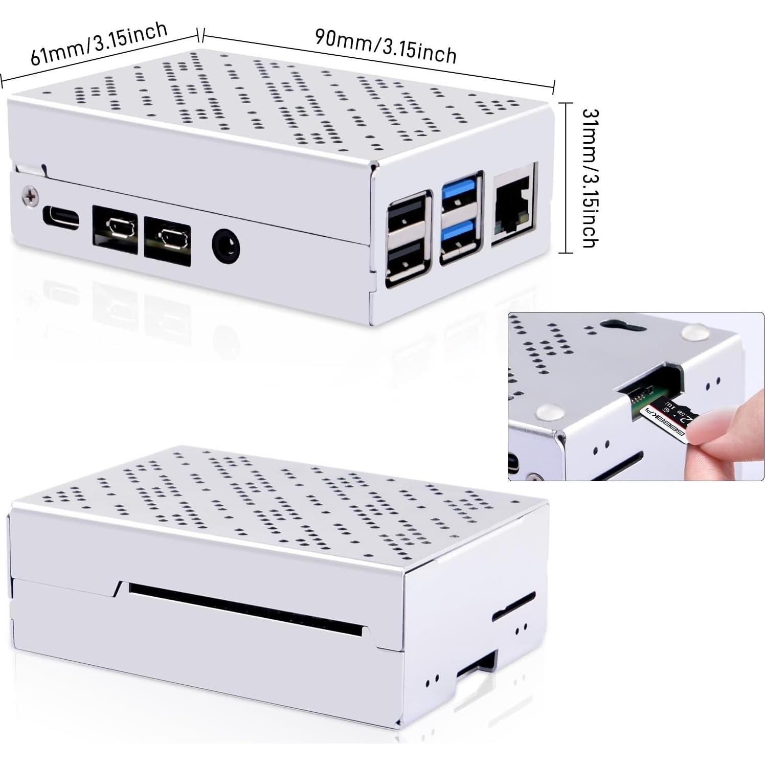 Caja de Aluminio GeeekPi para Raspberry Pi 4 con Ventilador