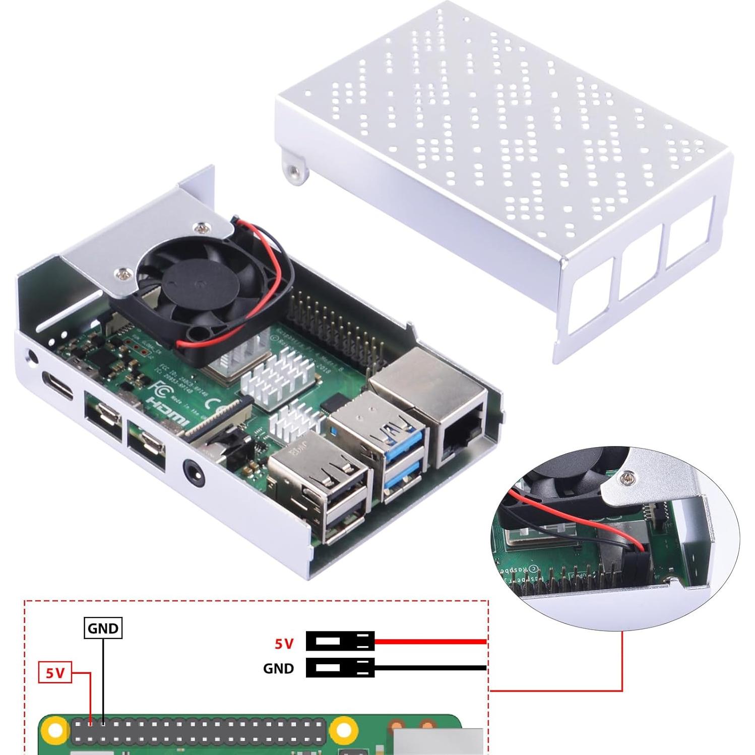 Caja de Aluminio GeeekPi para Raspberry Pi 4 con Ventilador