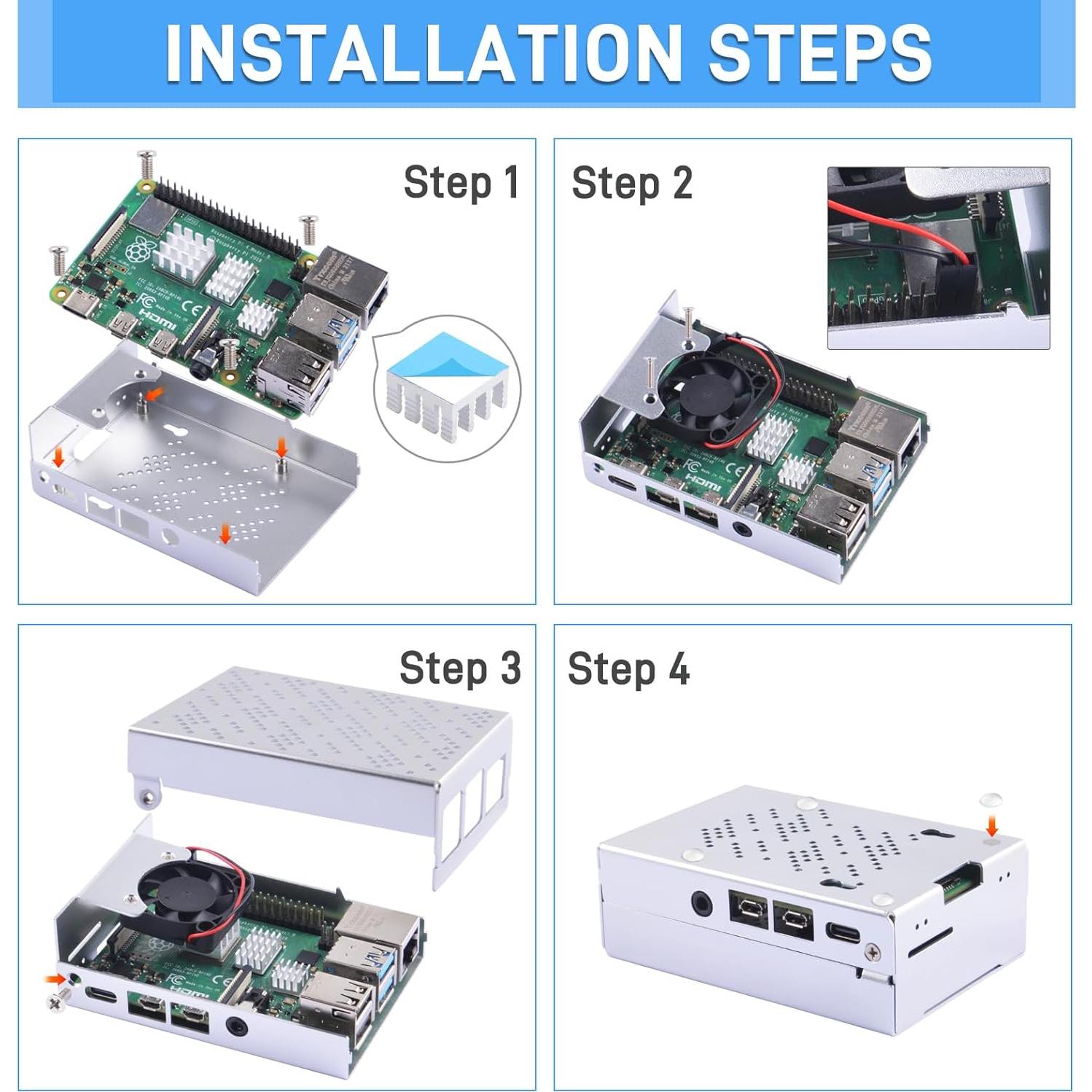 Caja de Aluminio GeeekPi para Raspberry Pi 4 con Ventilador