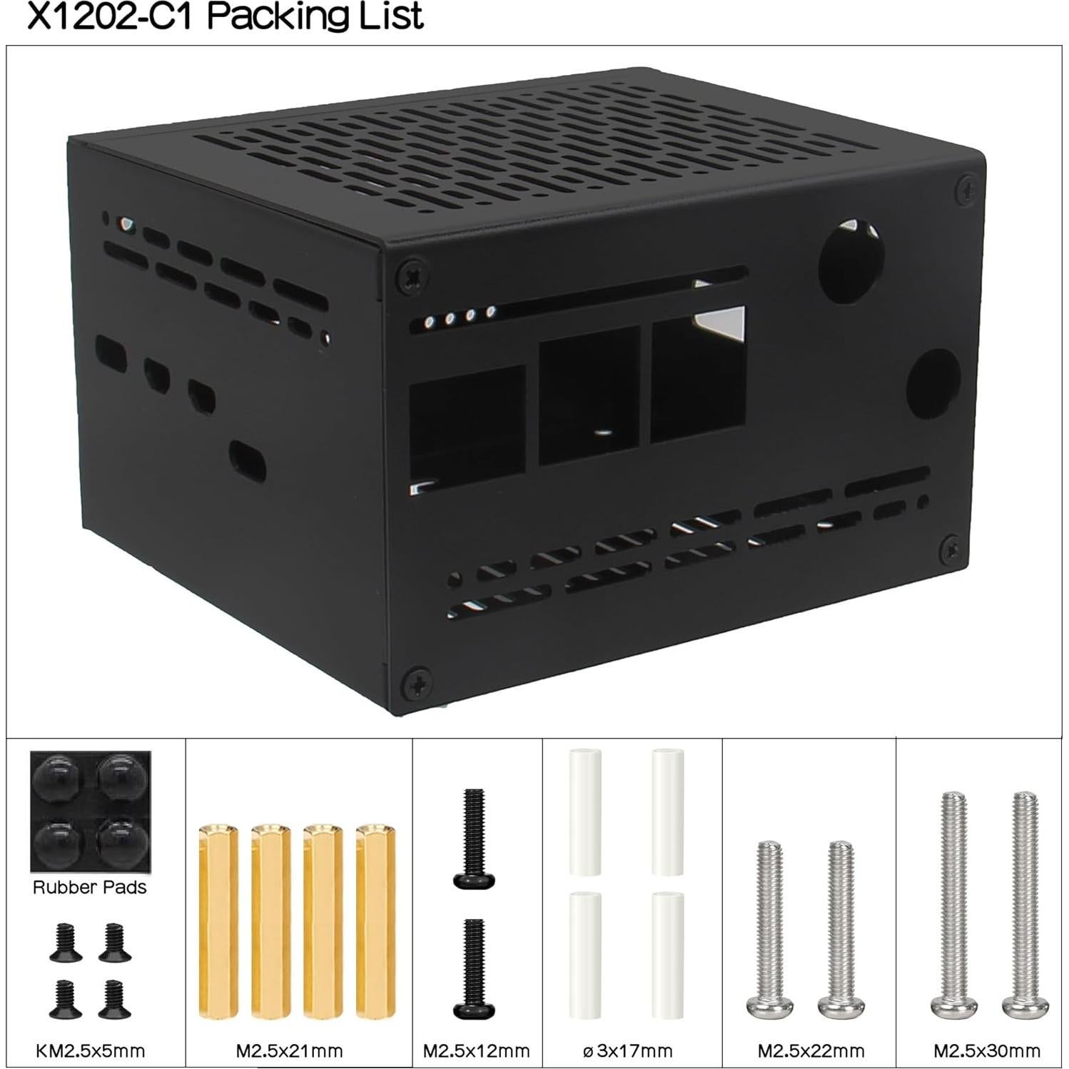 Caja de Metal Geekworm X1202-C1 para Raspberry Pi 5