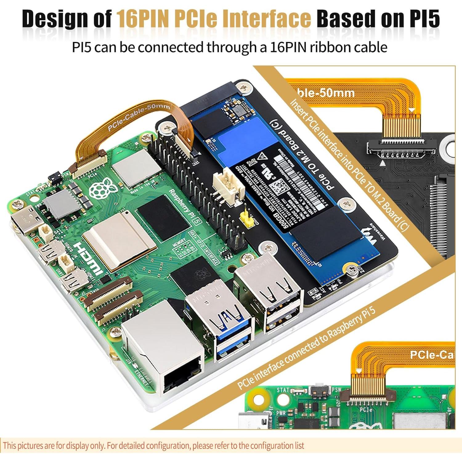Adaptador PCIe a M.2 NVMe FancyWhoop para Raspberry Pi 5