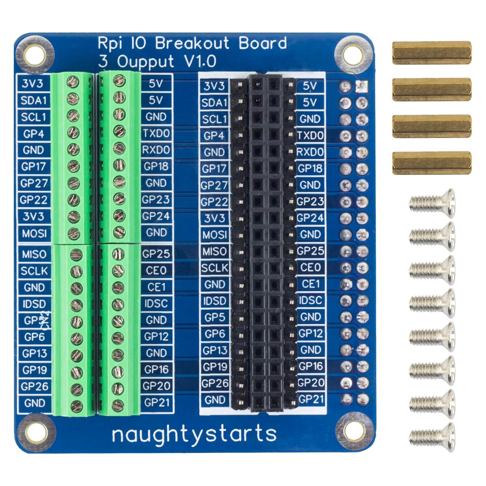 Placa de Expansión GPIO naughtystarts para Raspberry Pi 5/4B/3B+