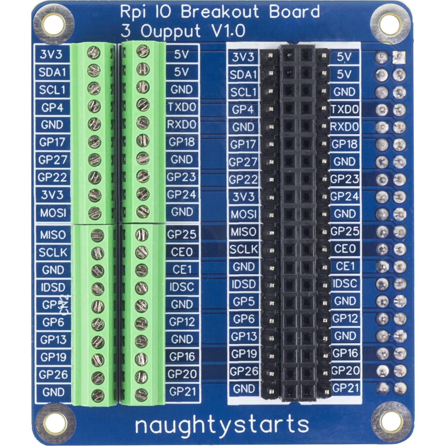 Placa de Expansión GPIO naughtystarts para Raspberry Pi 5/4B/3B+