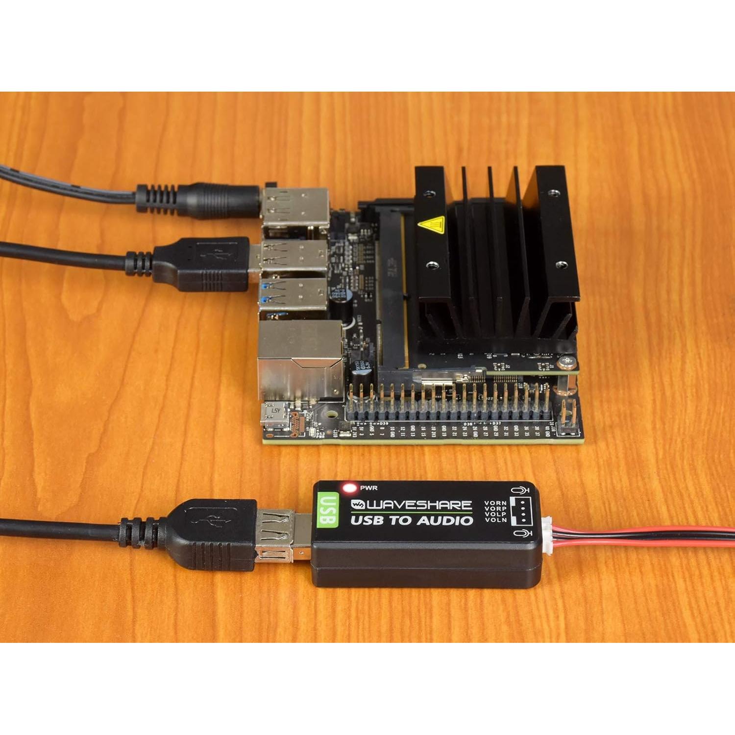 Tarjeta de Sonido USB Waveshare para Raspberry Pi y Jetson Nano