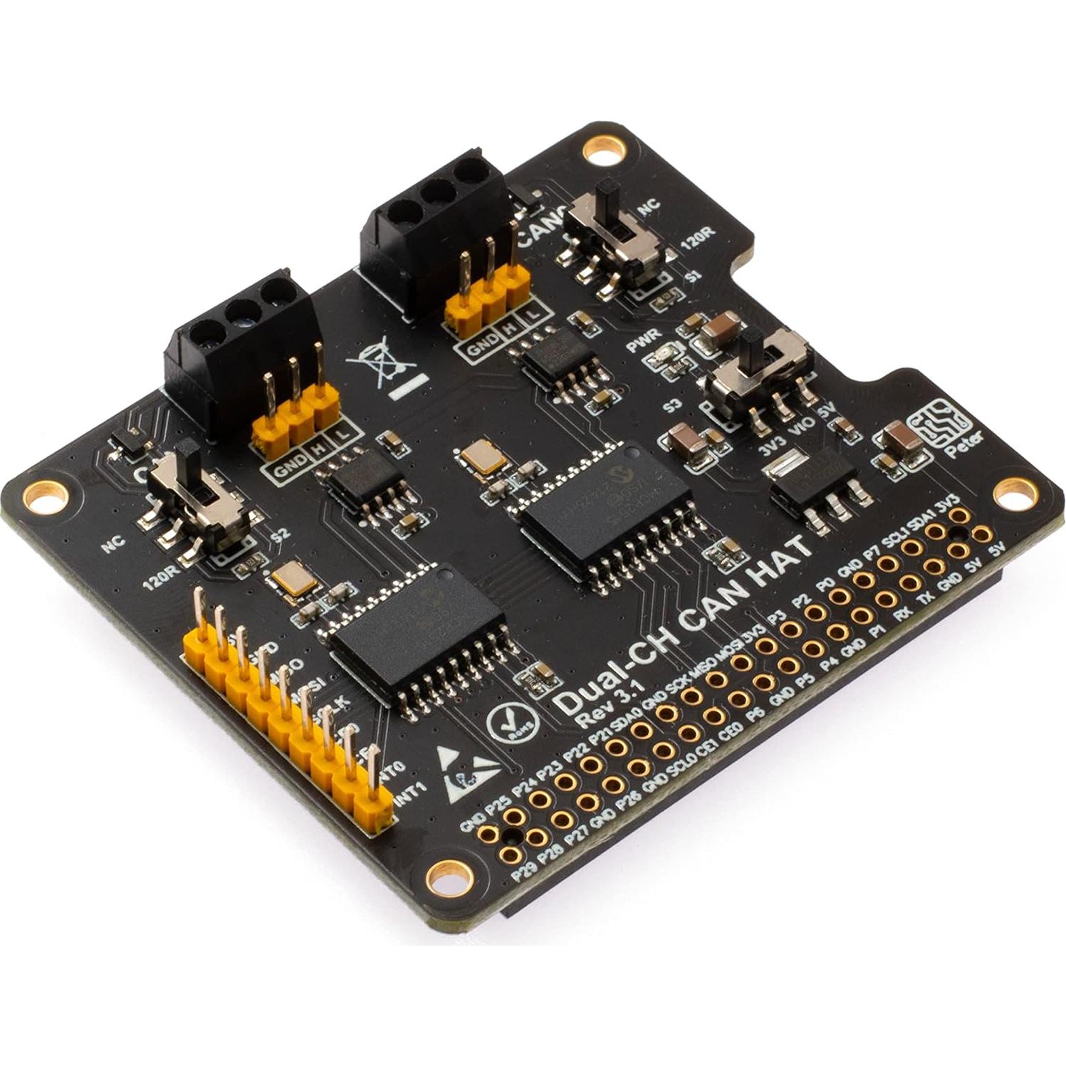 HAT de Expansión CAN Dual-CH xicoolee para Raspberry Pi