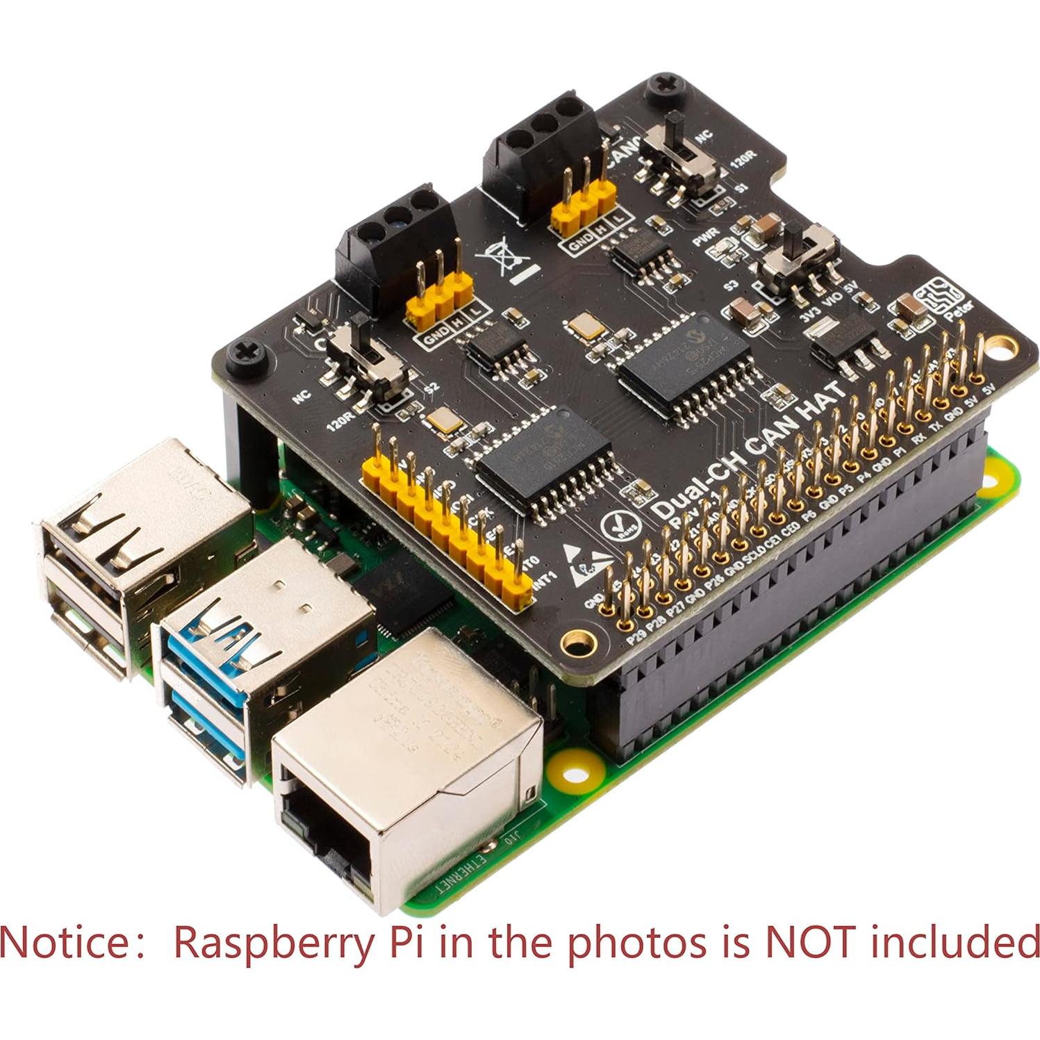 HAT de Expansión CAN Dual-CH xicoolee para Raspberry Pi