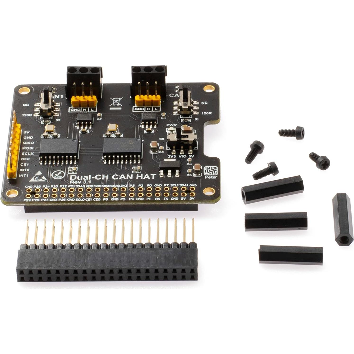 HAT de Expansión CAN Dual-CH xicoolee para Raspberry Pi