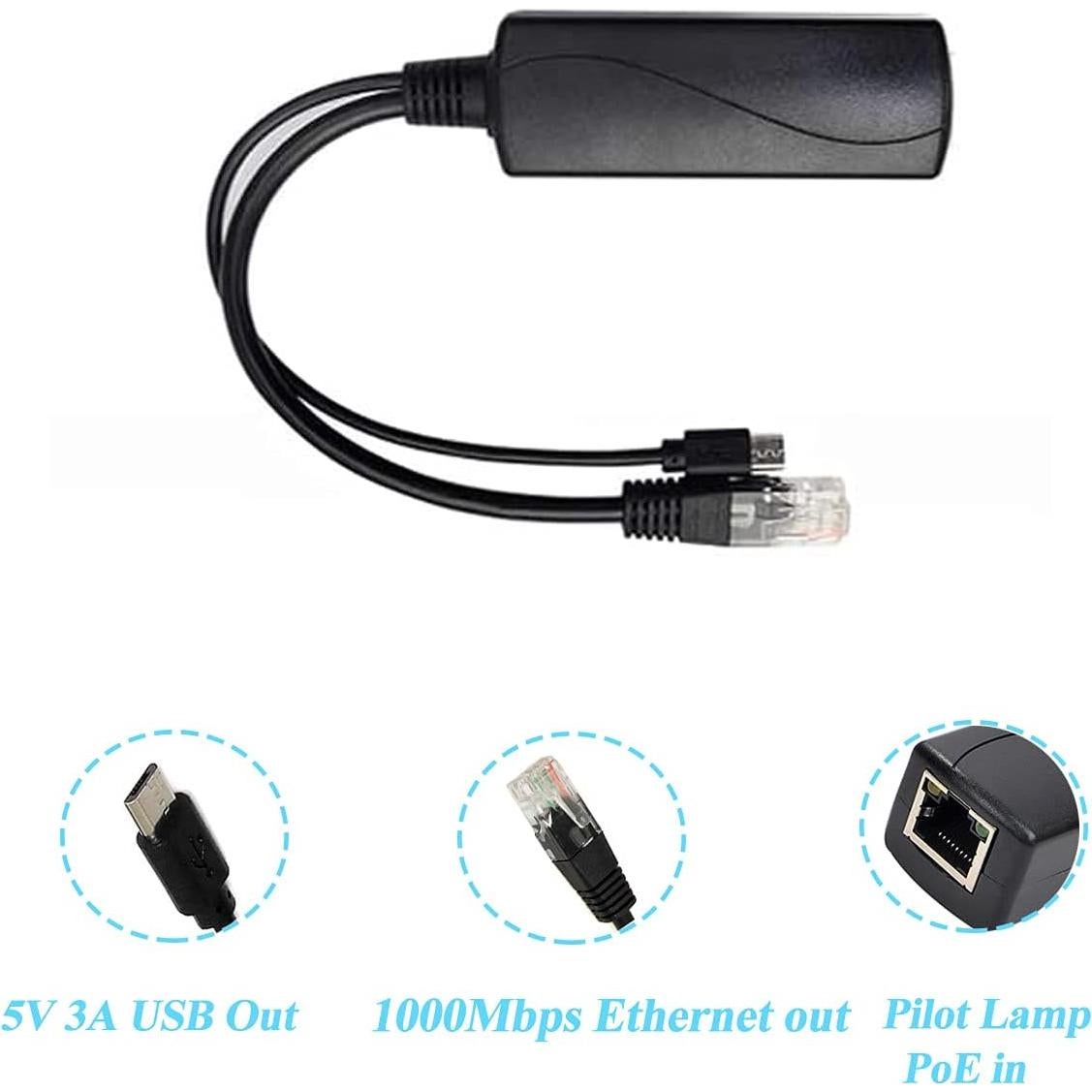 Divisor PoE Micro USB REVOTECH 5V 3A para Raspberry Pi 4