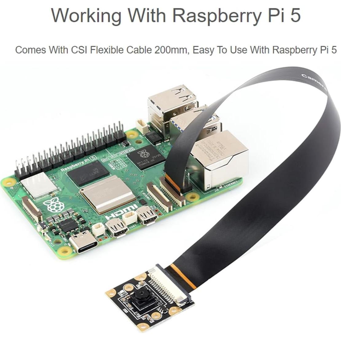 Módulo de cámara IMX219 8MP Waveshare para Raspberry Pi 5