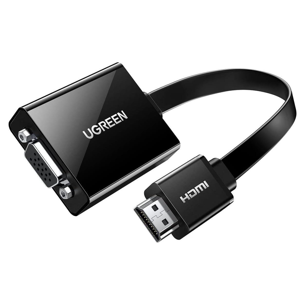 Adaptador HDMI a VGA UGREEN 1080P con audio 3.5mm Negro