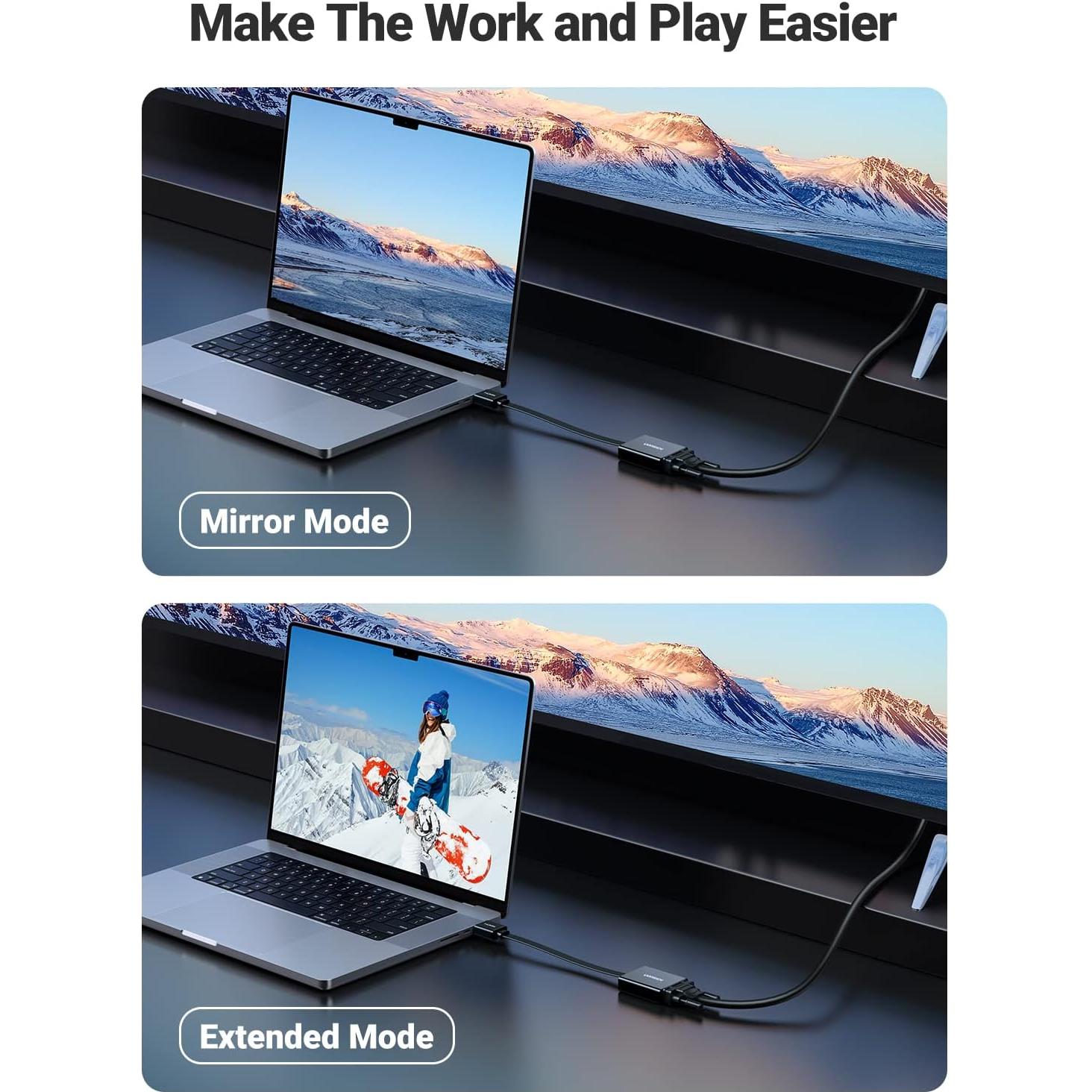 Adaptador HDMI a VGA UGREEN 1080P con audio 3.5mm Negro