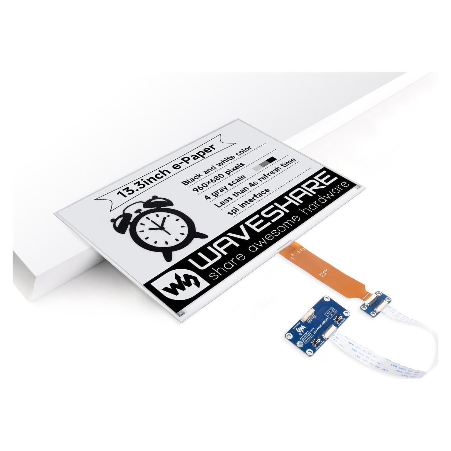 Pantalla E-Ink 13.3" Waveshare HAT (K) para Raspberry Pi
