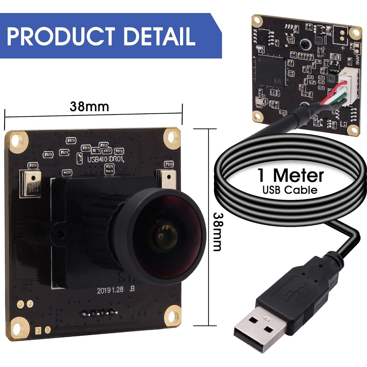 Cámara web 4K Ultra HD ALPCAM con lente ojo de pez 170°