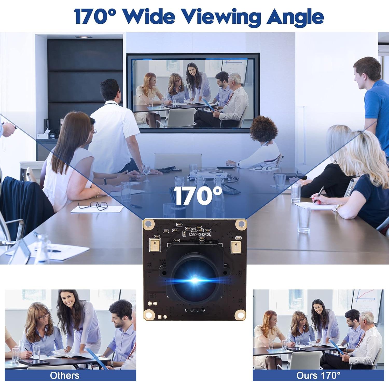 Cámara web 4K Ultra HD ALPCAM con lente ojo de pez 170°