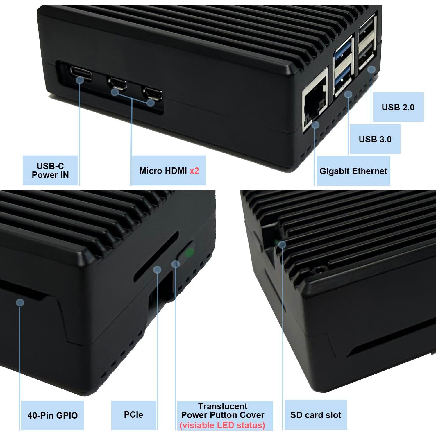 Caja de Aluminio ICIEN para Raspberry Pi 5 con Disipador