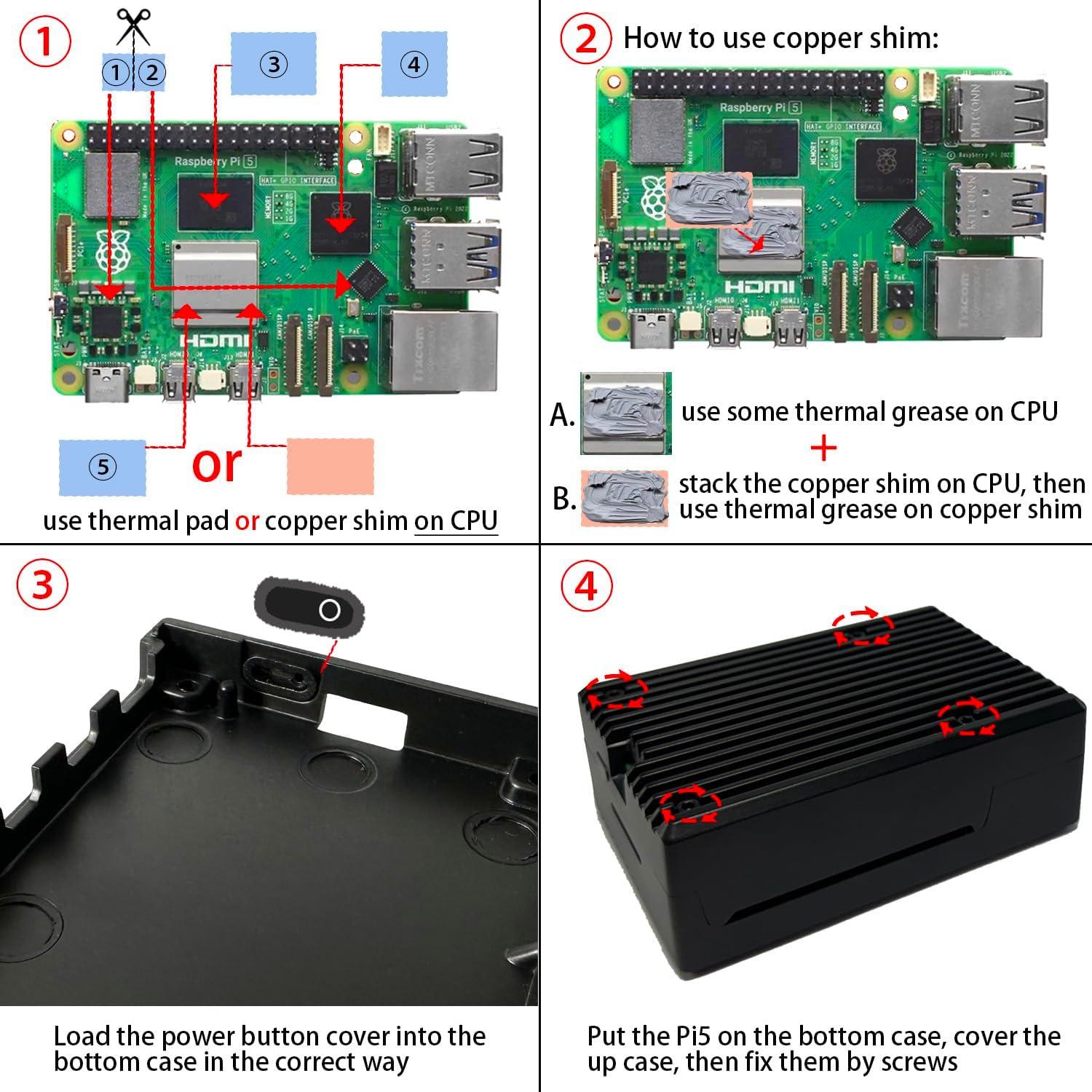 Caja de Aluminio ICIEN para Raspberry Pi 5 con Disipador