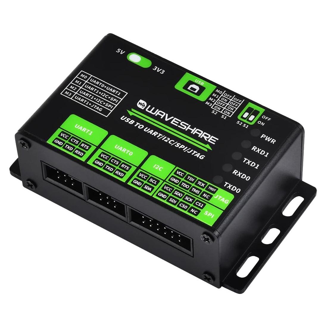 Convertidor USB a UART I2C SPI JTAG Waveshare 3.3V 5V