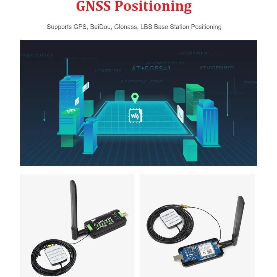 Adaptador DONGLE 4G LTE Waveshare SIM7600G-H GNSS