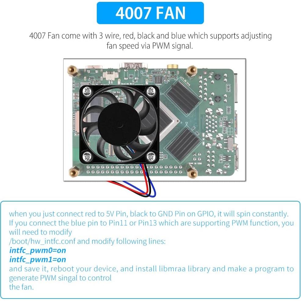 Kit de Inicio GeeekPi ROCK Pi 4 SE 4GB con Ventilador y Disipadores