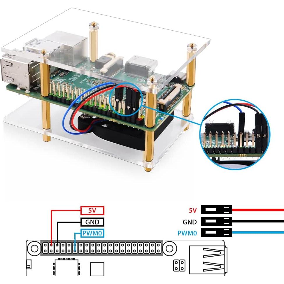 Kit de Inicio GeeekPi ROCK Pi 4 SE 4GB con Ventilador y Disipadores