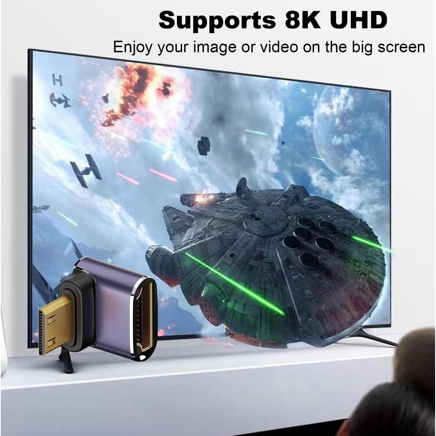 Adaptador Mini HDMI a HDMI AreMe 8K - Paquete de 2