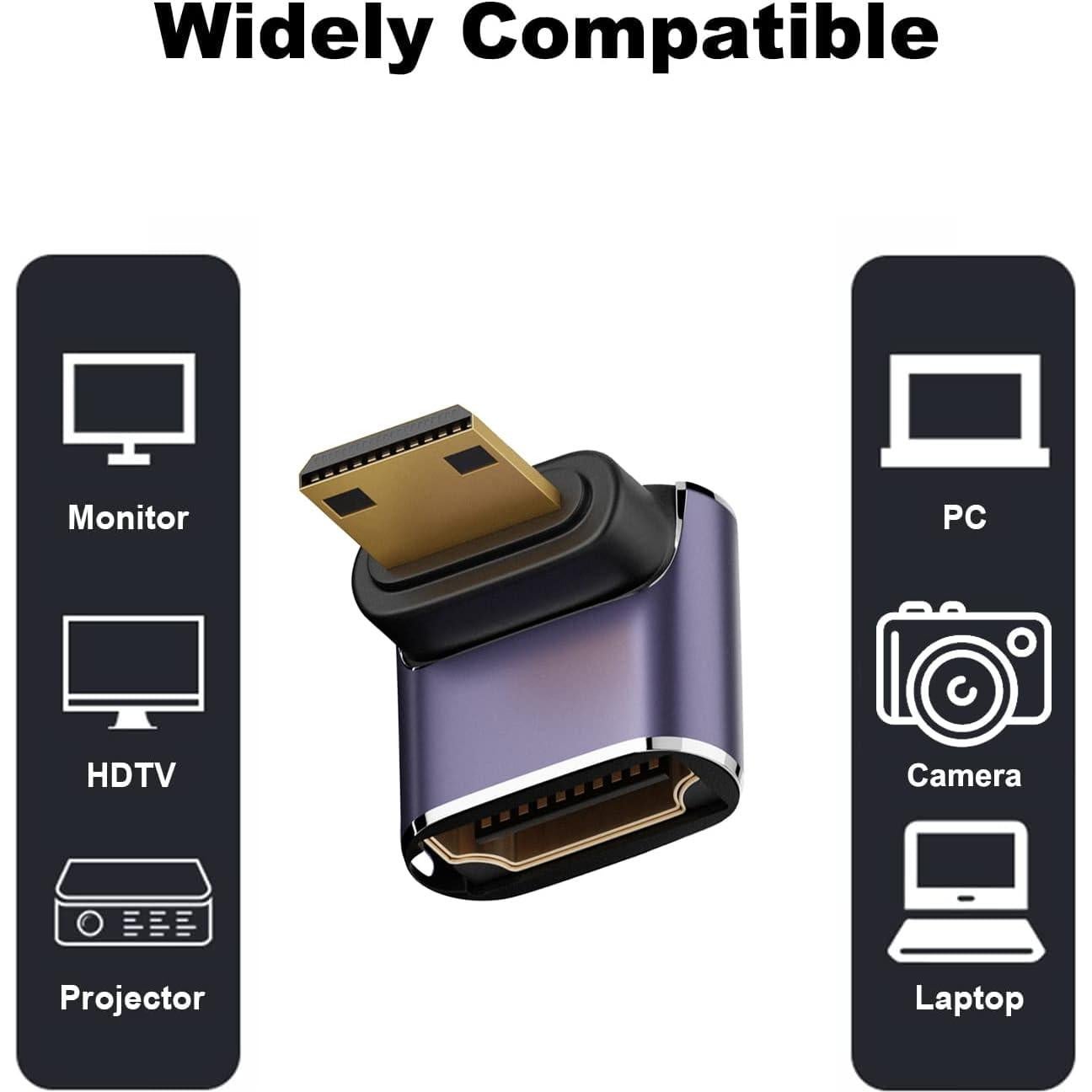 Adaptador Mini HDMI a HDMI AreMe 8K - Paquete de 2