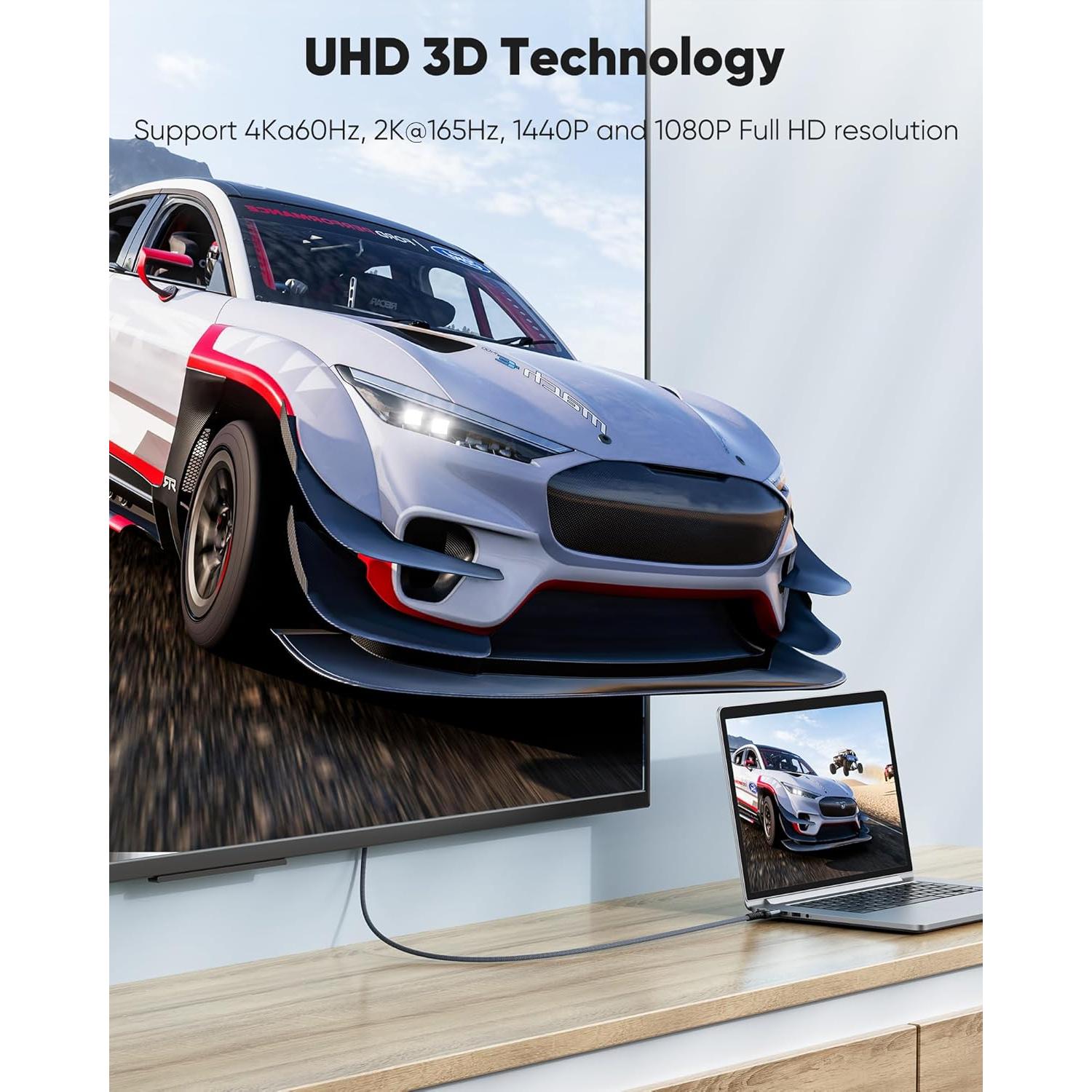 Cable Mini HDMI a HDMI Highwings 3m 4K 60Hz Trenzado Nylon