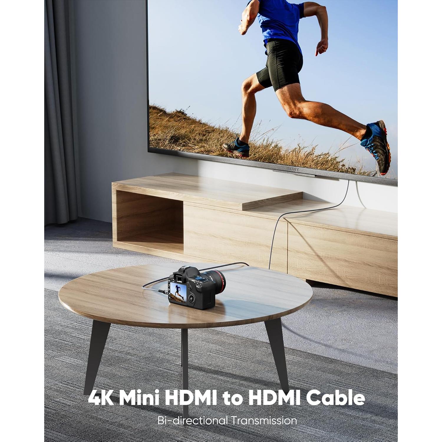 Cable Mini HDMI a HDMI Highwings 3m 4K 60Hz Trenzado Nylon