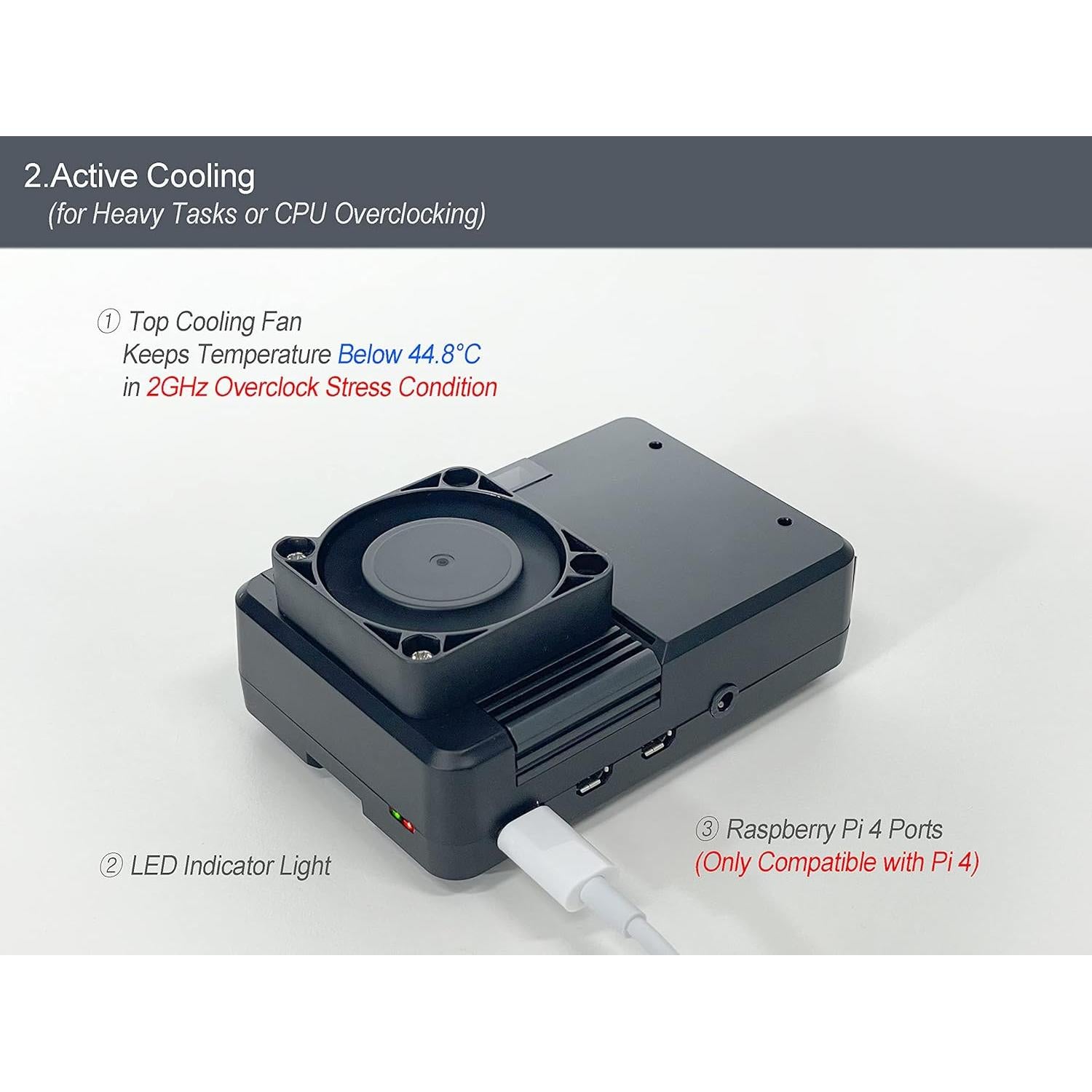 Caja Multi-Funcional ElectroCookie para Raspberry Pi 4 - Enfriamiento Pasivo y Activo
