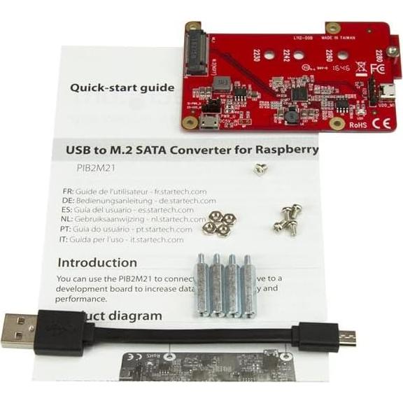 Convertidor USB a M.2 SATA StarTech PIB2M21 para Raspberry Pi