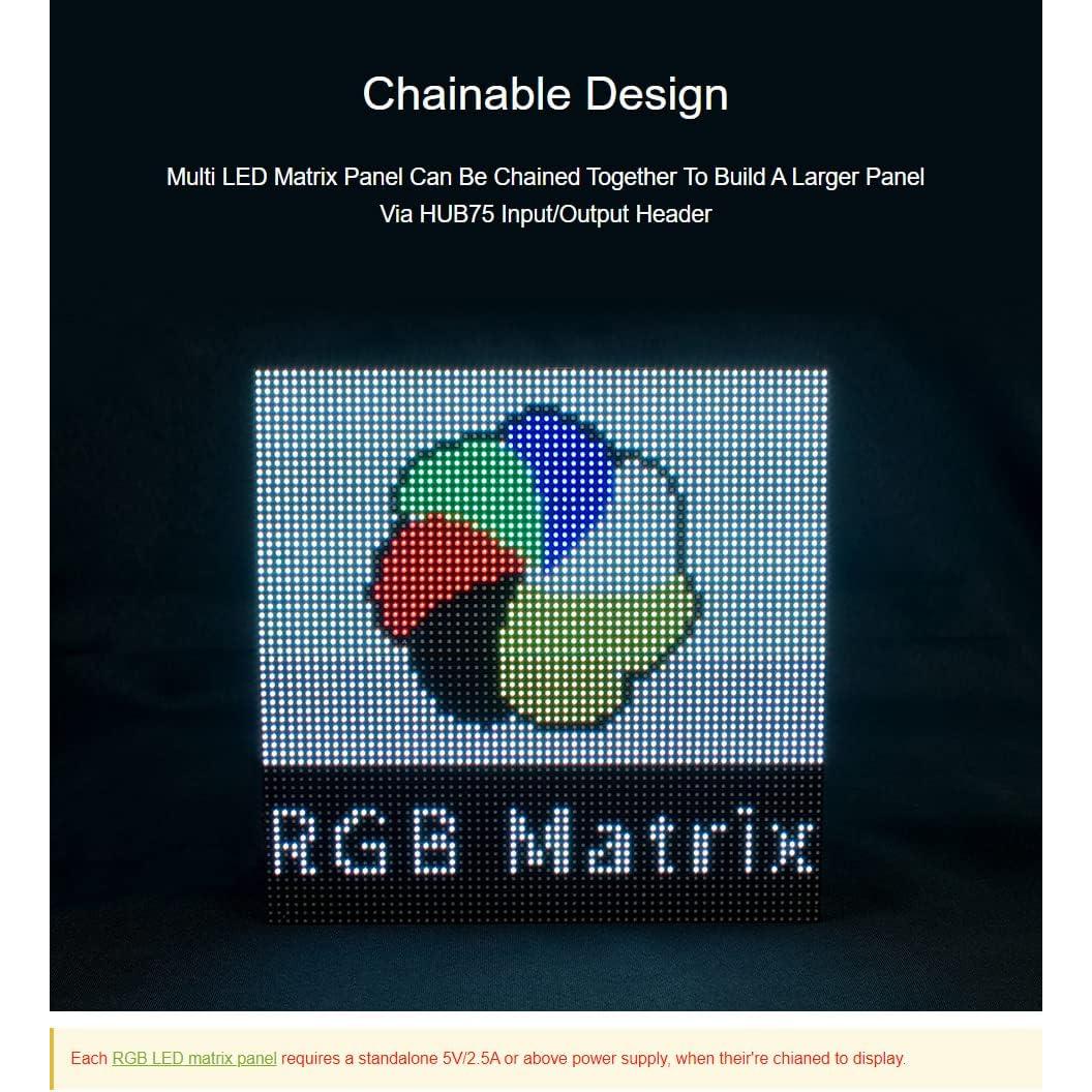 Panel LED RGB 64x32 Waveshare 2048 LEDs 3mm Compatible Raspberry Pi