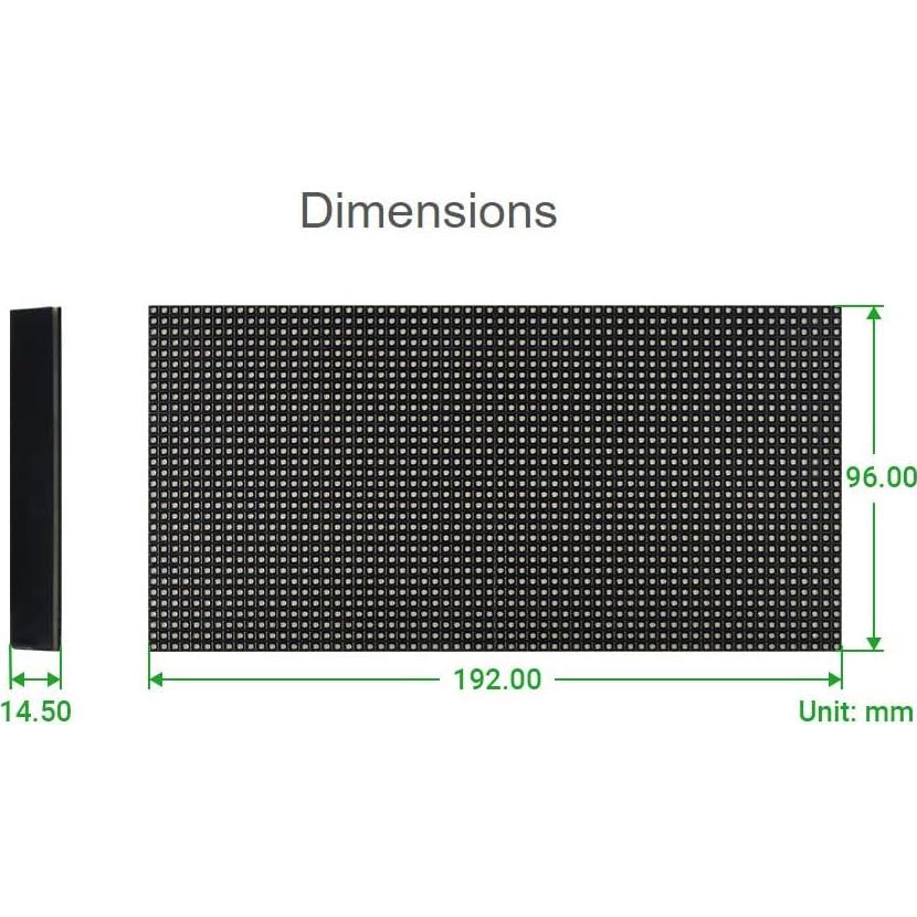 Panel LED RGB 64x32 Waveshare 2048 LEDs 3mm Compatible Raspberry Pi