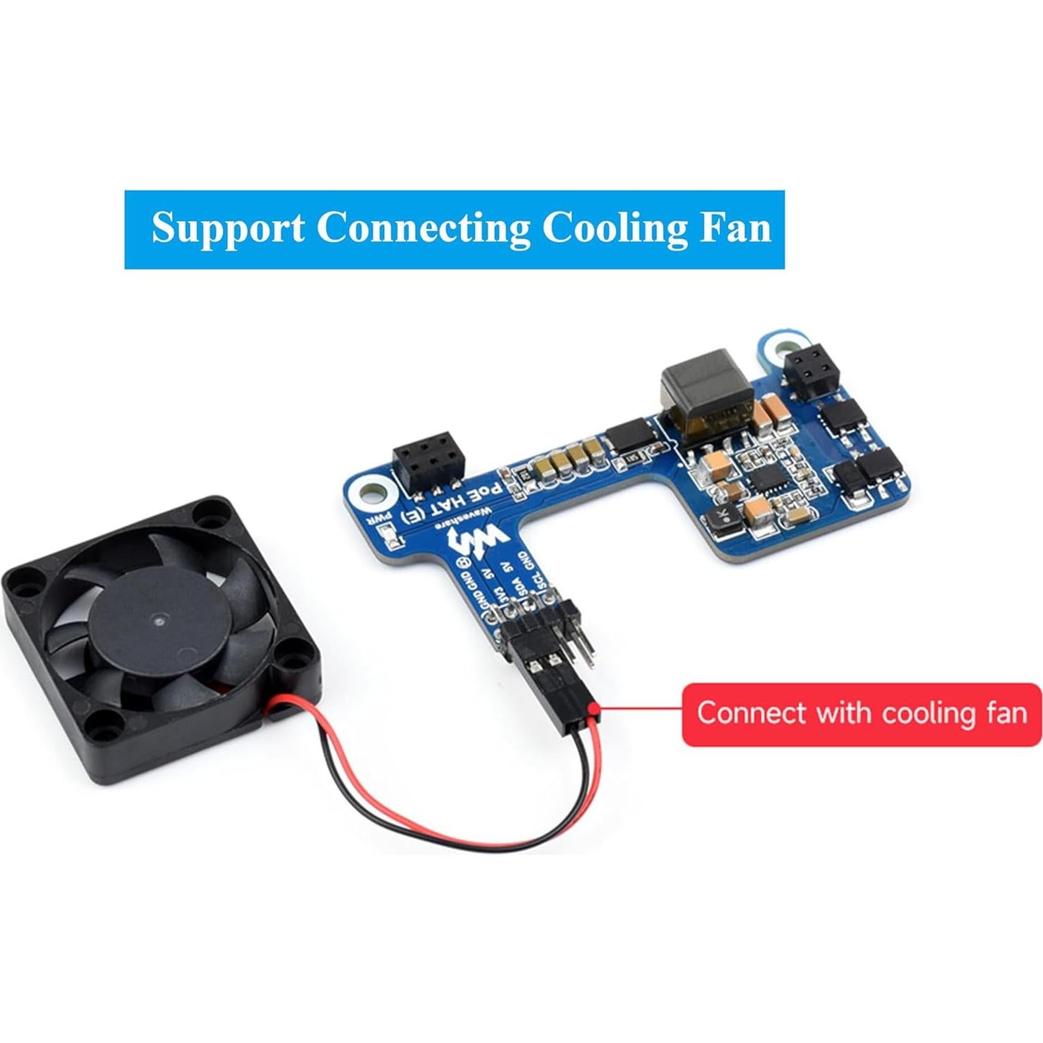 Power Over Ethernet HAT POE HAT for Raspberry Pi 3B+/Raspberry Pi 4B, 802.3af-Compliant, Compatible with Raspberry Pi Official Case