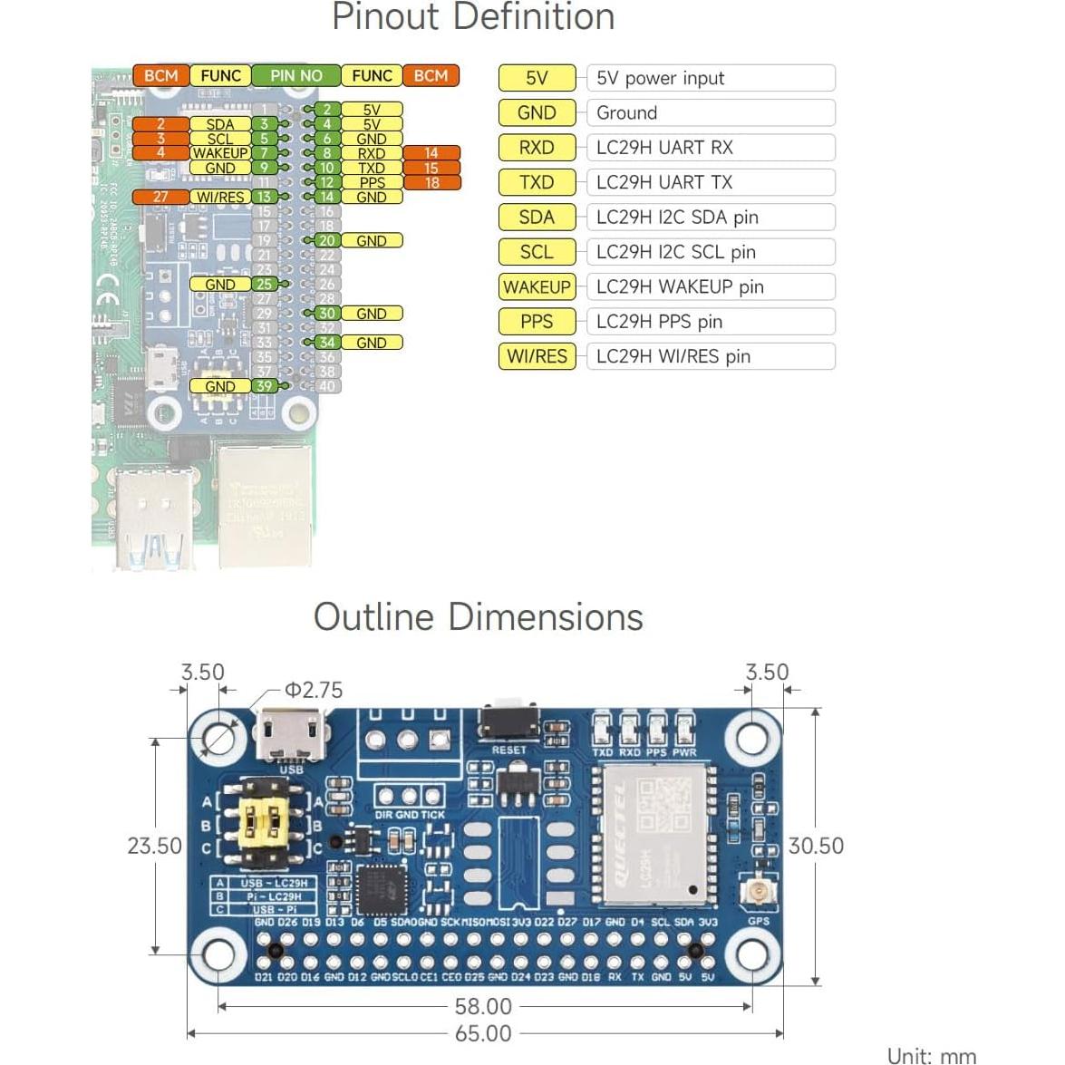 Módulo GPS Doble Banda Waveshare LC29H para Raspberry Pi - RTK Centimétrico