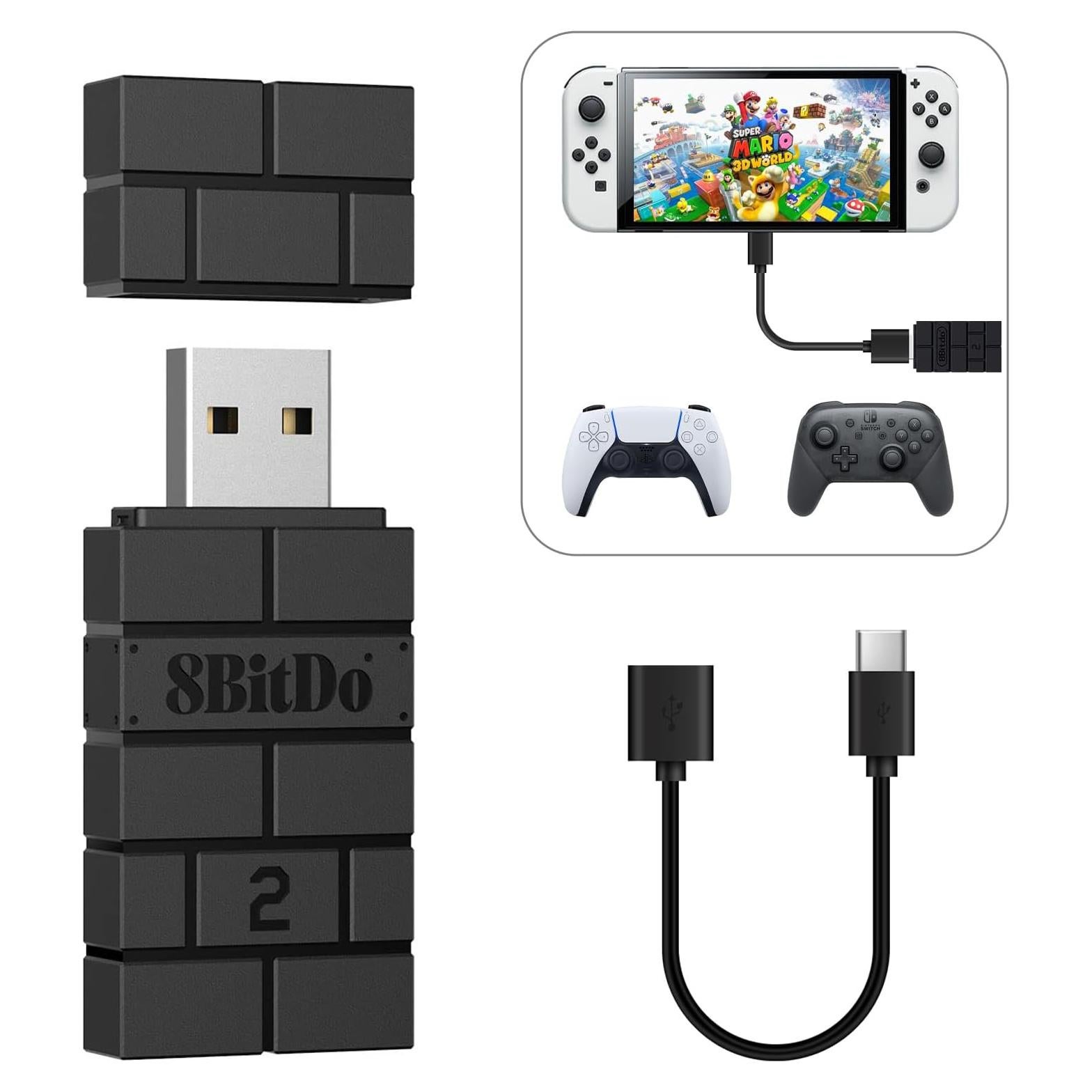 Adaptador Inalámbrico USB 8Bitdo 2 para Xbox, PS5, Switch