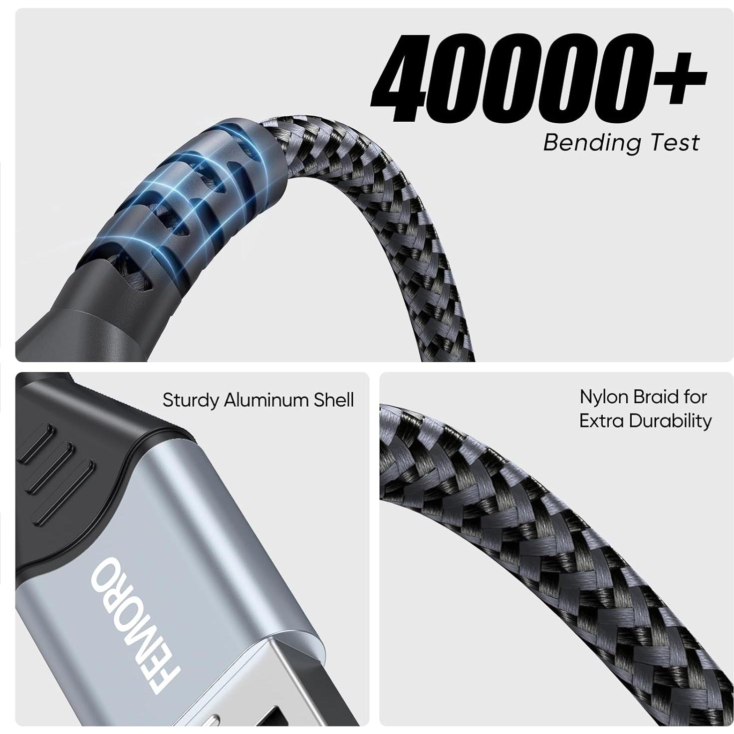 Cable Micro USB FEMORO 1.83m 480Mbps Carga 12W Compatible