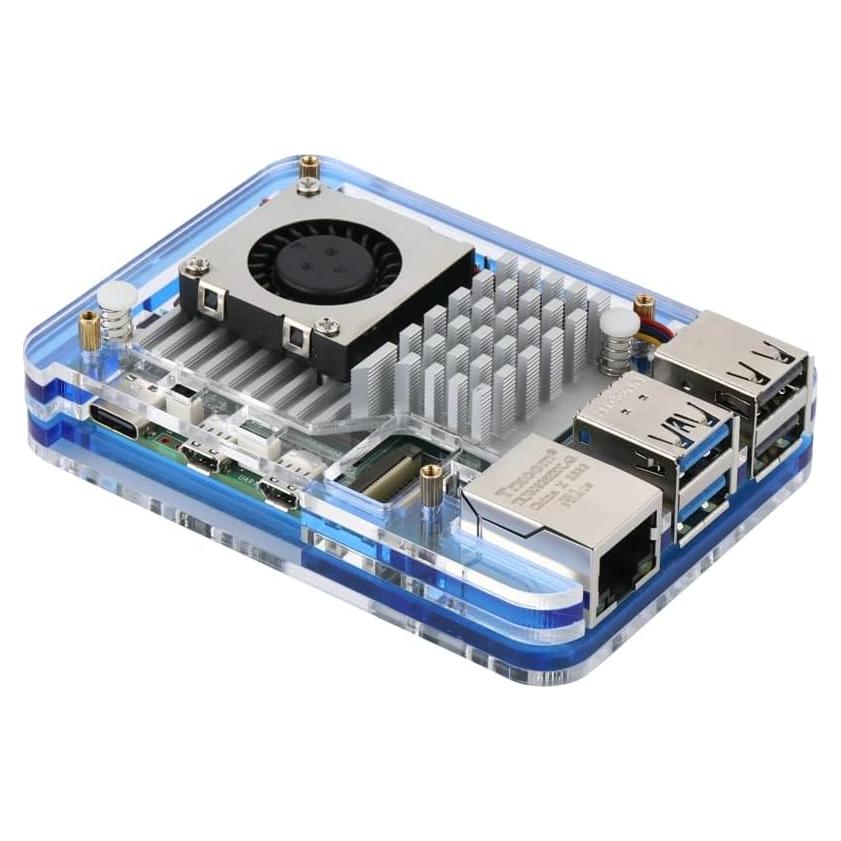 Caja Acrílica Genérico para Raspberry Pi 5 con Ventilador