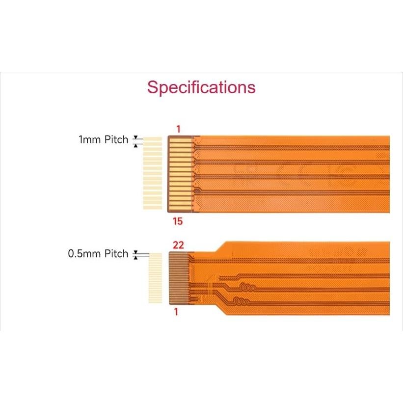 Cable Flexible CSI FPC Oficial Wonrabai para Raspberry Pi 5 500mm