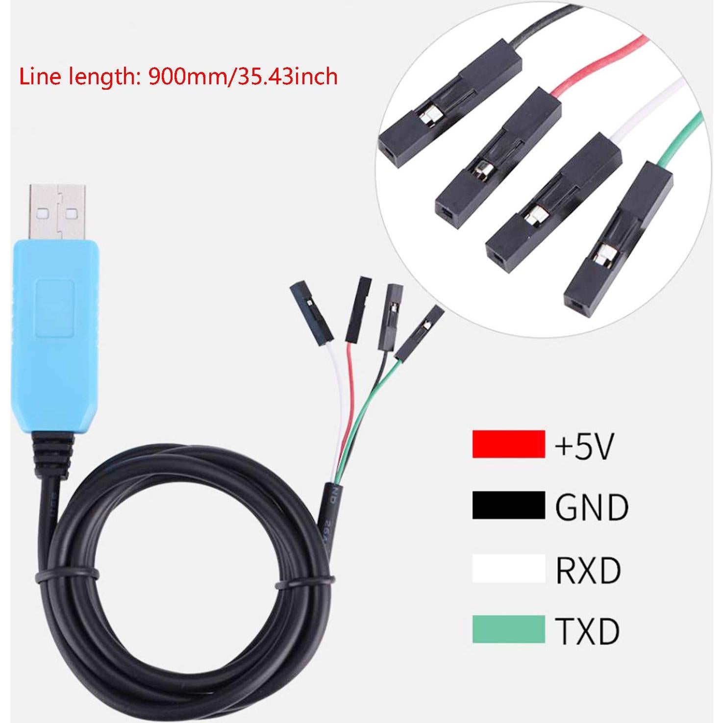 Cable USB a TTL Serial DGZZI PL2303TA 90cm para Raspberry Pi
