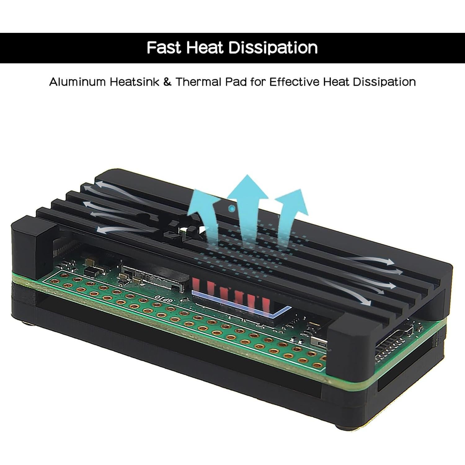 Caja disipador aluminio eleUniverse para Raspberry Pi Zero 2W